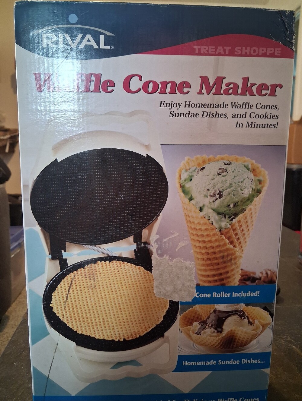 White Waffle Cone Maker - Make Homemade Waffle Cones